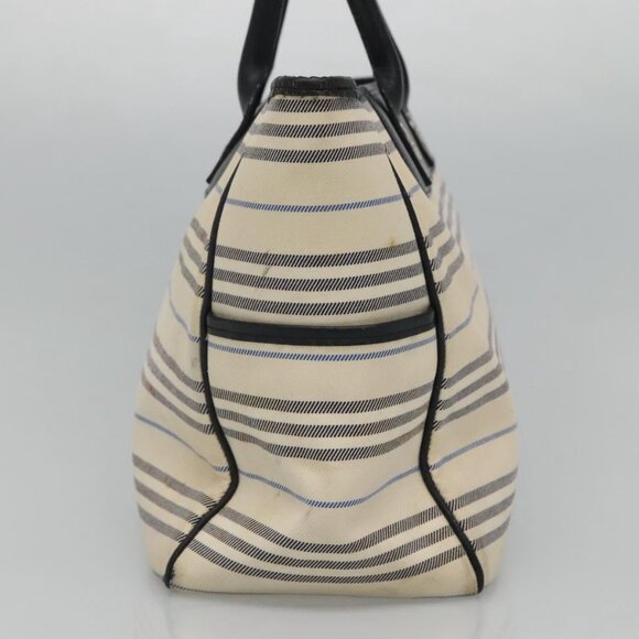 BURBERRY Tote Bag Canvas White Auth - Picture 5 of 16